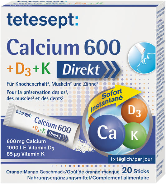 tetesept Calcium 600 + D3 + K Sticks