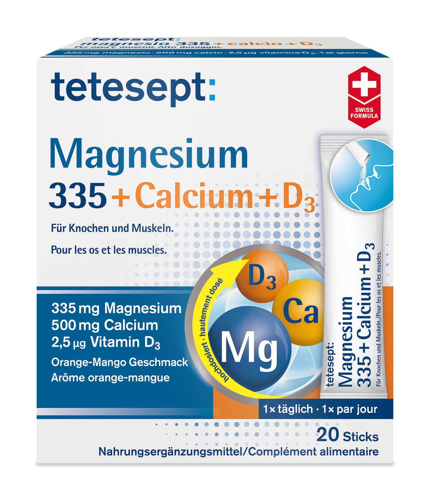 tetesept Magnesium 335 Calcium + D3 Sticks
