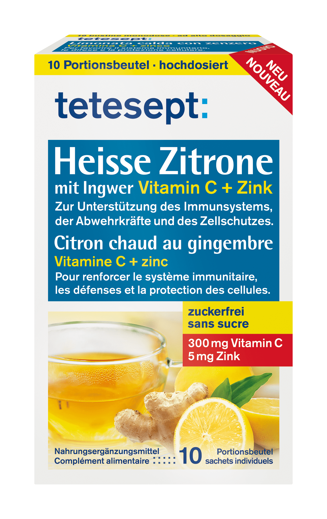 tetesept Heisse Zitrone mit Ingwer zuckerfrei