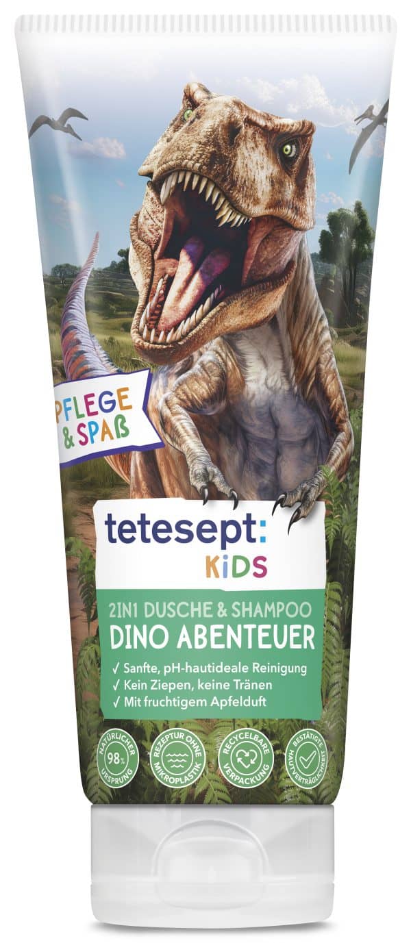 tetesept Kinder Duschspass 2-in-1 Dusche Dino Abenteuer