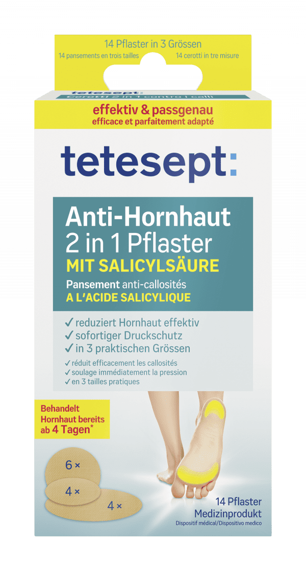 tetesept foot care Anti Hornhaut 2in1 Pflaster 14 Stuck 300dpi