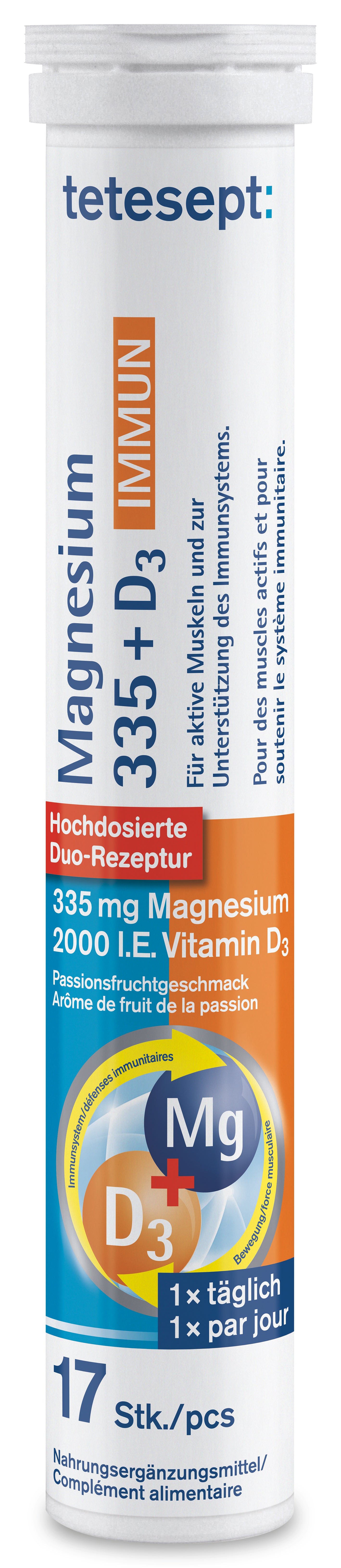 tetesept Magnesium 335 + Vitamin D3 Immun Brausetabletten