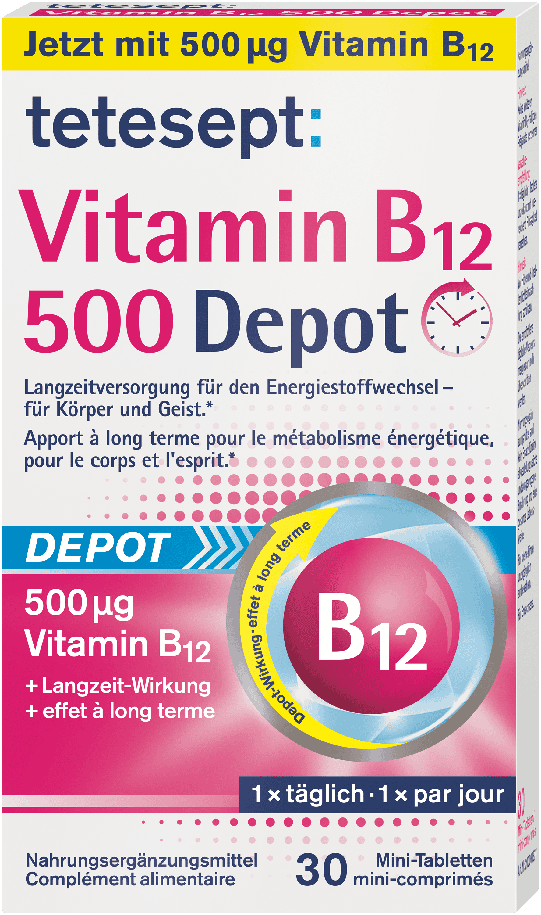 7611618003883 tetesept Vitamin B12 400 Depot Tabl FS 30 Stck – 300dpi RGB