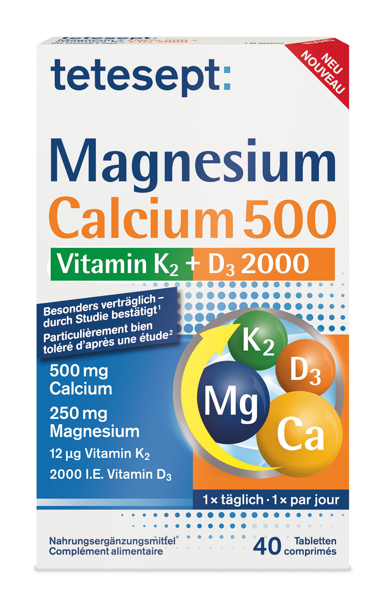 Magnesium Calvium 500 Vitamin K2 + D3 2000