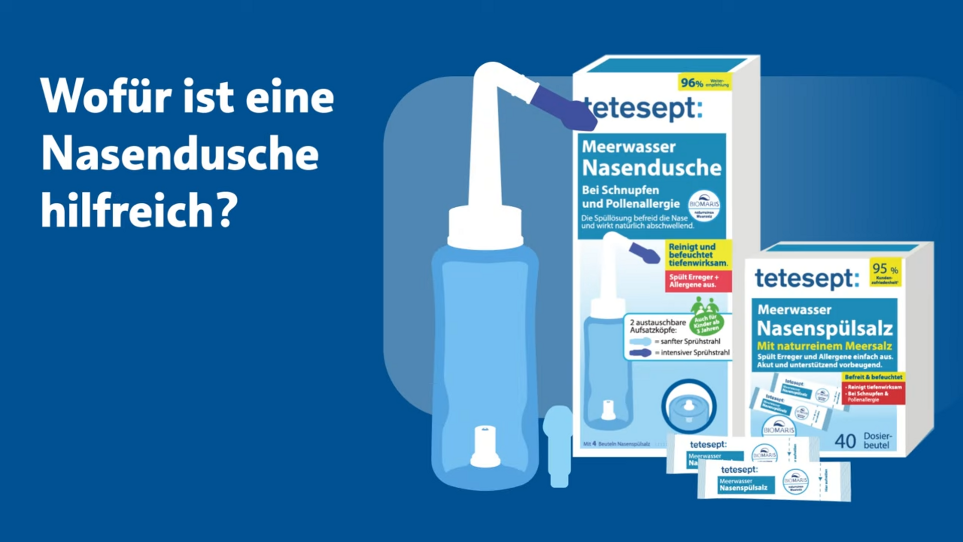 Video laden: tetesept Meerwasser Nasendusche Anwendung